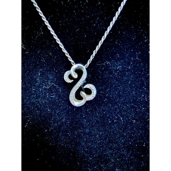 Jane Seymour Open Hearts Necklace •  925 Pendant on 18" Italian Rope Chain - Picture 1 of 6